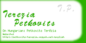 terezia petkovits business card